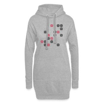 Pixel Skull Gaming Screen - Hoodie-Kleid - Grau meliert - Vorne