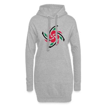 lauburu Basken Cross-Design - Hoodie-Kleid - Grau meliert - Vorne