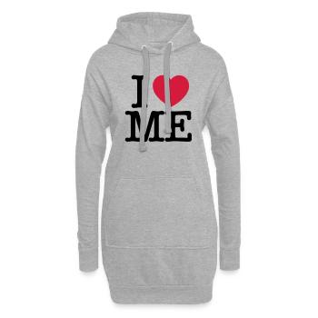 Ich liebe MICH - Hoodie-Kleid - Grau meliert - Vorne