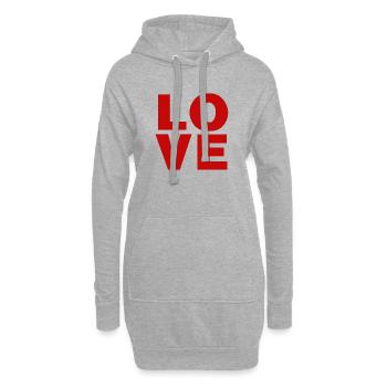 AMOUR Saint Valentin - Sweat-shirt à capuche long Femme - gris chiné - Devant
