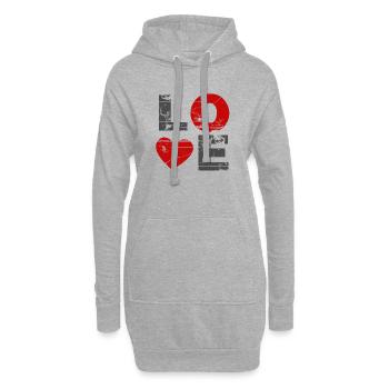 Amour vintage Saint Valentin - Sweat-shirt à capuche long Femme - gris chiné - Devant