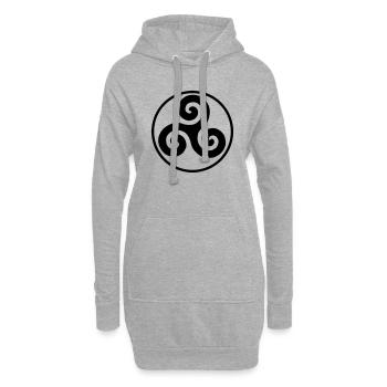 Triskele Bretagne - Sweat-shirt à capuche long Femme - gris chiné - Devant