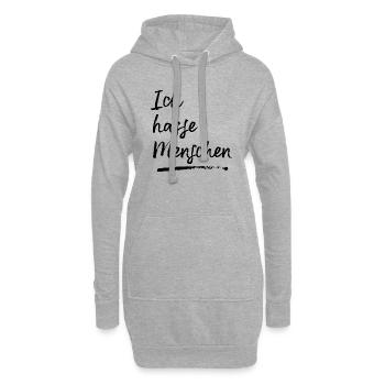 ich hasse Menschen 1 - Hoodie-Kleid - Grau meliert - Vorne