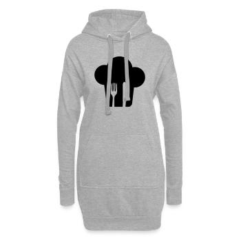 Toque couverts - Sweat-shirt à capuche long Femme - gris chiné - Devant