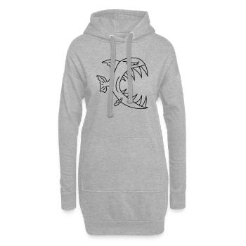 Monster Fish - Hoodie-Kleid - Grau meliert - Vorne