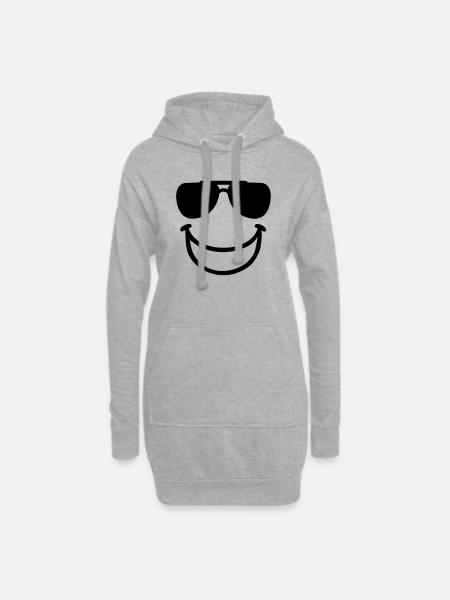 Smiley - Hoodie-Kleid - Grau meliert