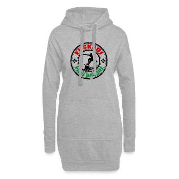basque surfing - Sweat-shirt à capuche long Femme - gris chiné - Devant