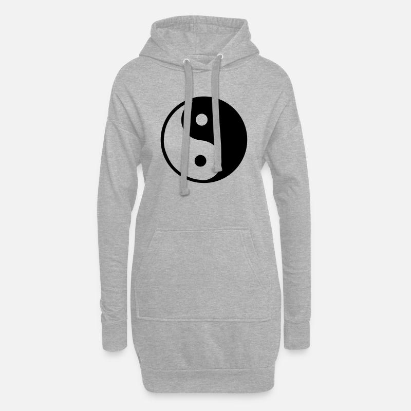 ying und yang - Hoodie-Kleid - Grau meliert