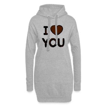I love you - Hoodie-Kleid - Grau meliert - Vorne