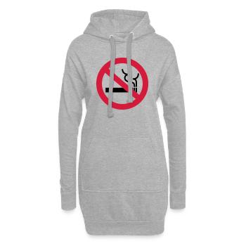 Nichtraucher - Hoodie-Kleid - Grau meliert - Vorne