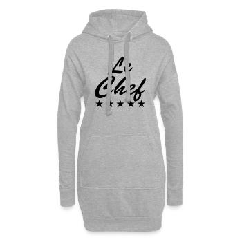 Le Chef Sterne Koch Chefkoch Logo Text Sternekoch - Hoodie-Kleid - Grau meliert - Vorne
