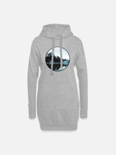 Nature - Mountains - Forest - Photography - Cool - Hoodie Dress - heather grey