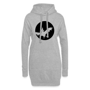 Fledermausmond - Hoodie-Kleid - Grau meliert - Vorne