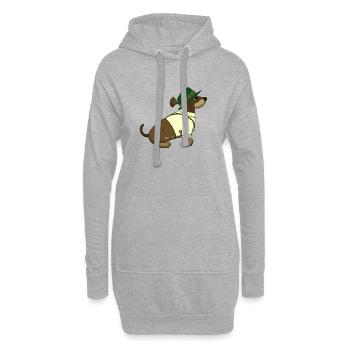 bayerischer Dackelbua - Hoodie-Kleid - Grau meliert - Vorne