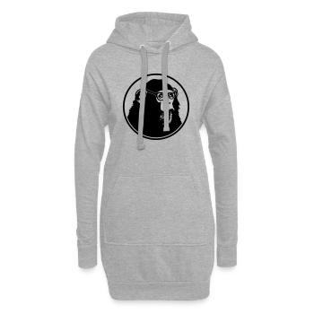 Nerdy Ape with Glasses - Sweat-shirt à capuche long Femme - gris chiné - Devant