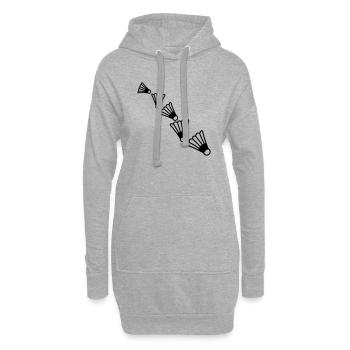 Badmintons Pattern - Hoodie-Kleid - Grau meliert - Vorne