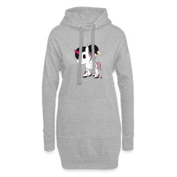 Unicorn - Licorne : Sakura - Sweat-shirt à capuche long Femme - gris chiné - Devant