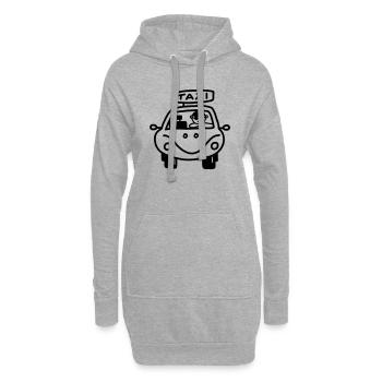 Taxi mit Taxifahrer - Hoodie-Kleid - Grau meliert - Vorne