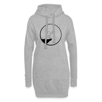 klippe elefant mond nacht rund kreis sitzend suess - Hoodie-Kleid - Grau meliert - Vorne