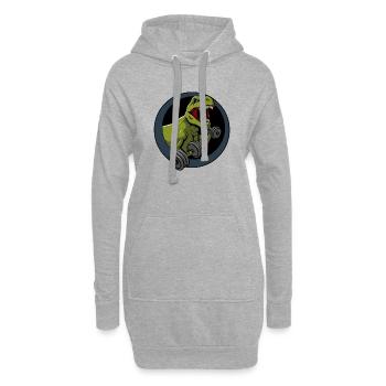 Big Guns Black Backing - Hoodie Dress - heather grey - Front