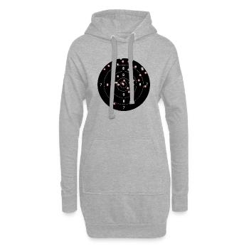 cible - Sweat-shirt à capuche long Femme - gris chiné - Devant