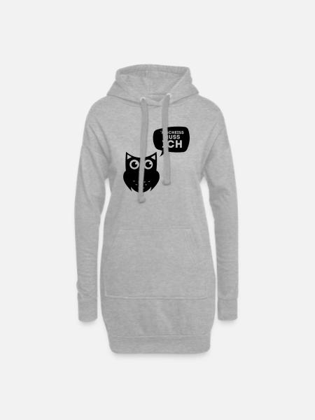 N SCHEISS MUSS ICH - EULENSHIRT - Hoodie-Kleid - Grau meliert