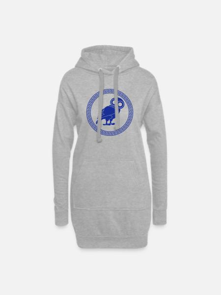 Eule - Hoodie-Kleid - Grau meliert