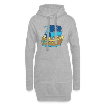 Pirate Boat - Sweat-shirt à capuche long Femme - gris chiné - Devant
