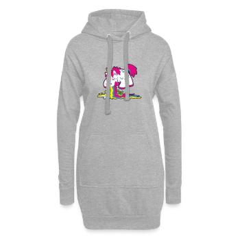 Einhorn - Hoodie-Kleid - Grau meliert - Vorne