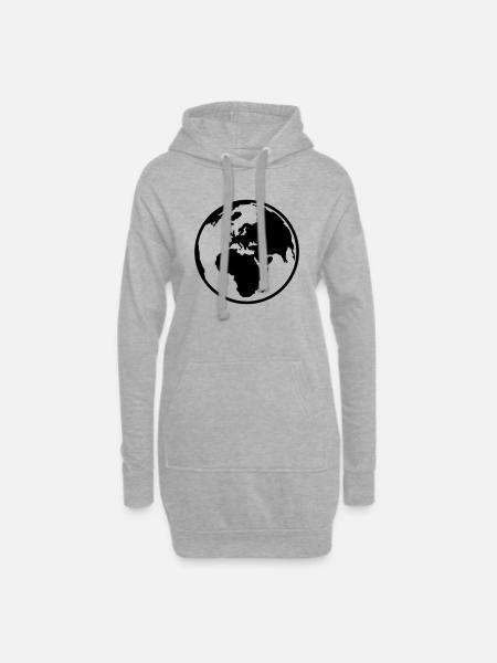 Welt - Hoodie-Kleid - Grau meliert