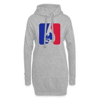 rot blau mikroskop logo wissenschaftler forscher f - Hoodie-Kleid - Grau meliert - Vorne