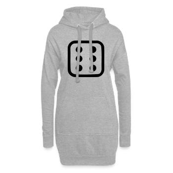 Würfel - Hoodie-Kleid - Grau meliert - Vorne