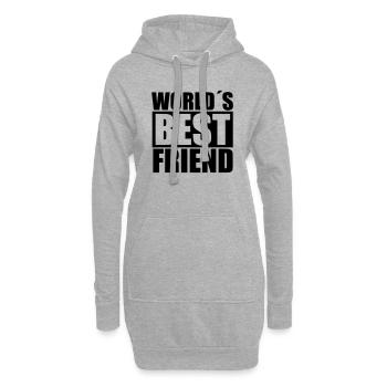 Worlds Best Friend - Hoodie-Kleid - Grau meliert - Vorne