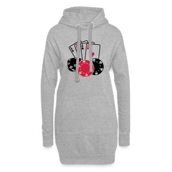 Poker - Hoodie-Kleid - Grau meliert - Vorne