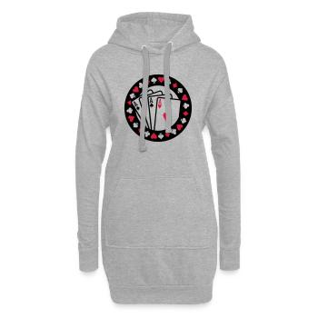 Poker - Hoodie-Kleid - Grau meliert - Vorne