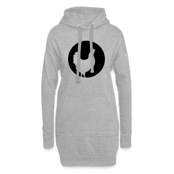 huhn_bei_vollmond - Hoodie-Kleid - Grau meliert - Vorne