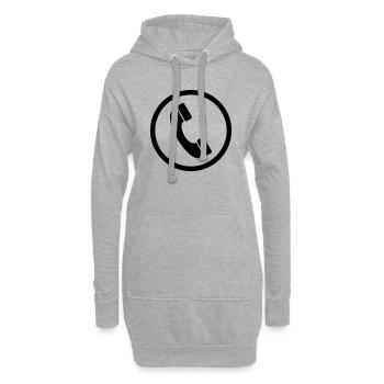 Phone Sign - Sweat-shirt à capuche long Femme - gris chiné - Devant