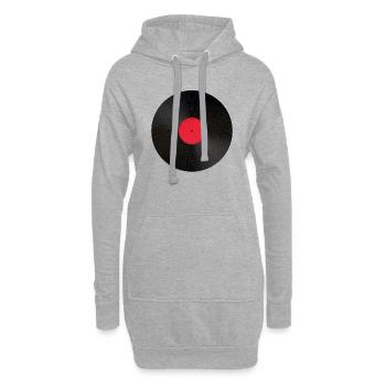 Schallplatte - Hoodie-Kleid - Grau meliert - Vorne