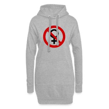 Verbot frauen - Hoodie-Kleid - Grau meliert - Vorne