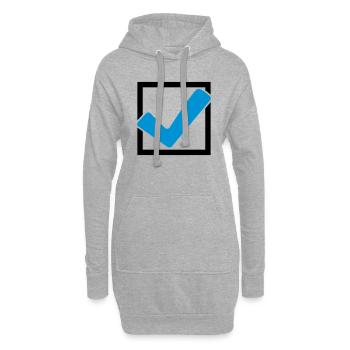 Viereckiges Haken Logo - Hoodie-Kleid - Grau meliert - Vorne