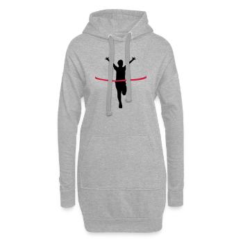 zieleinlauf rotes band ziel zielgerade rennen schn - Hoodie-Kleid - Grau meliert - Vorne