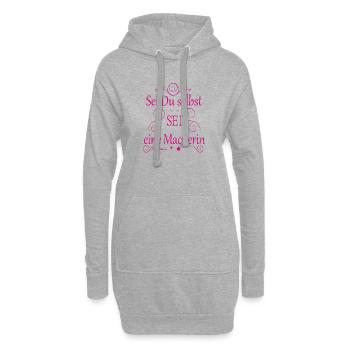 Sei Du selbst SEI eine Macherin - Hoodie-Kleid - Grau meliert - Vorne