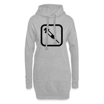 Spritze Logo - Hoodie-Kleid - Grau meliert - Vorne