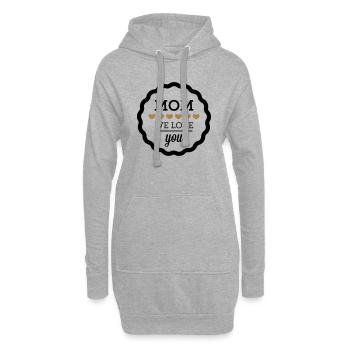 Mom - We Love You - Hoodie-Kleid - Grau meliert - Vorne