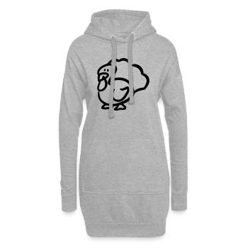 Truthahn - Hoodie-Kleid - Grau meliert - Vorne