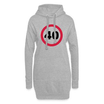 40 Anniversaire - Sweat-shirt à capuche long Femme - gris chiné - Devant