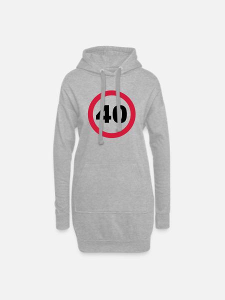 40 Geburtstag - Hoodie-Kleid - Grau meliert