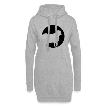 Mouton au clair de lune - Sweat-shirt à capuche long Femme - gris chiné - Devant