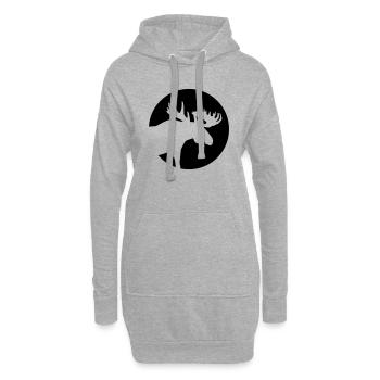 Élan - Sweat-shirt à capuche long Femme - gris chiné - Devant