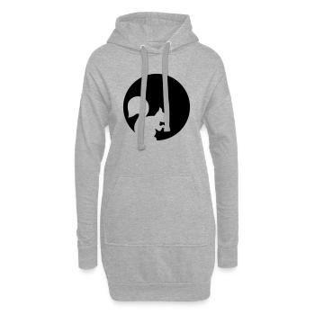 Ecureuil - Sweat-shirt à capuche long Femme - gris chiné - Devant